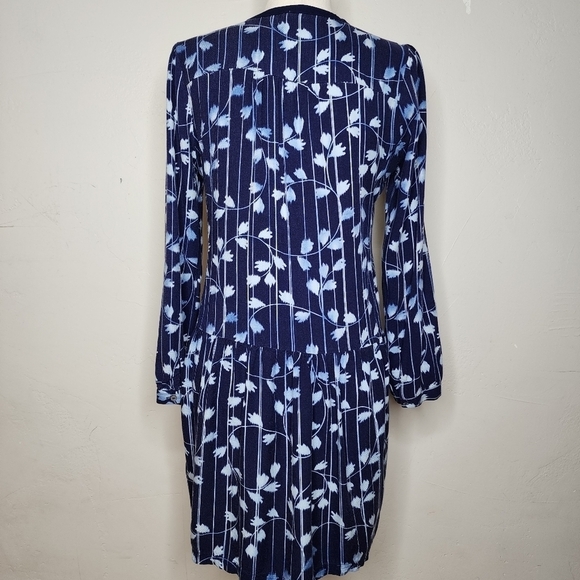 ANTHROPOLOGIE Tiny Semele Navy/White‎ embroidered floral Boho Shirtdress Dress S - Picture 8 of 16